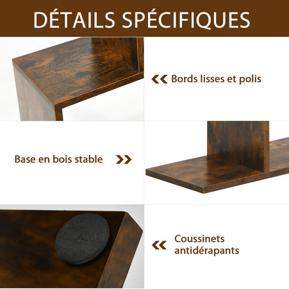 Étagère Bibliothèque, 6 Niveaux, Etagere de Rangement, Etagere Colonne, Etagere Salon, Café, Costway, 4