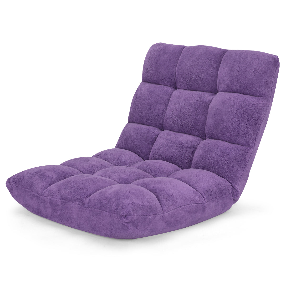 Chaise de Sol, Canapé Lit, Banquette Convertible, Canapé Lit Convertible, avec 14 Positions Réglables Violet, Costway, 5