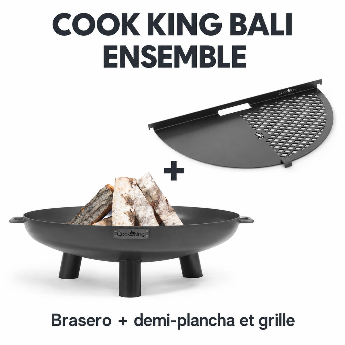 Cook King BALI — Brasero + demi-plancha et grille inclus