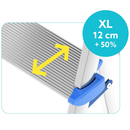  Escabeau 3 marches, Escabeau Pliable, marche extra large 12cm, avec bac de rangement, charge max.150kg, Colombo ATLANTICA , 4