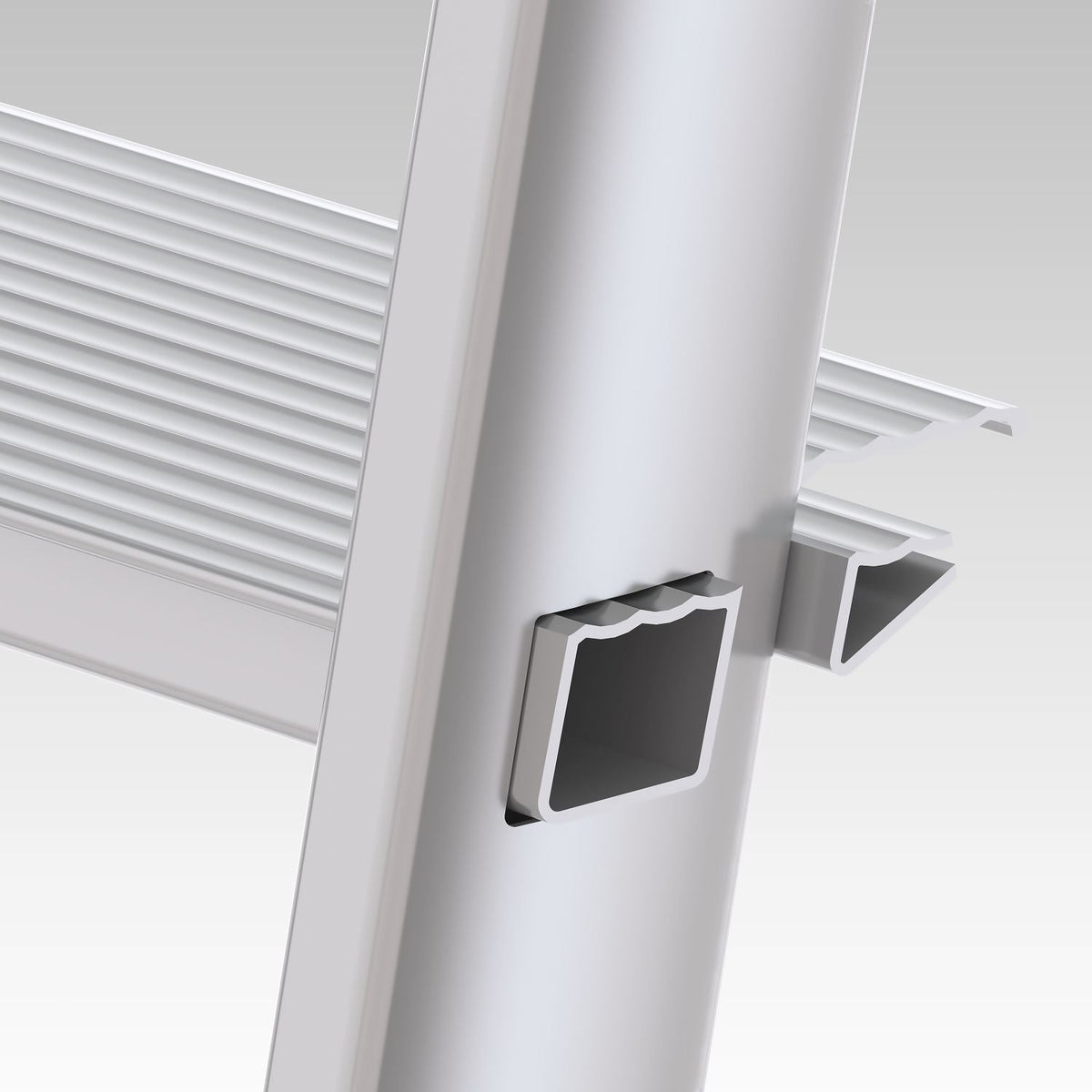 Escabeau Sécurisé, 6 marches, Escabeau Pliable, Hauteur 129 cm, Charge max. 150 kg, Aluminium, Colombo LIBELLULA , 4
