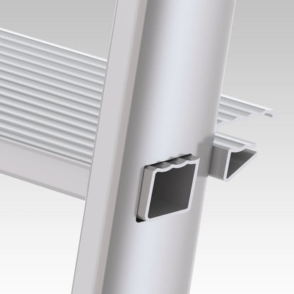 Escabeau Sécurisé, 6 marches, Escabeau Pliable, Hauteur 129 cm, Charge max. 150 kg, Aluminium, Colombo LIBELLULA , 4