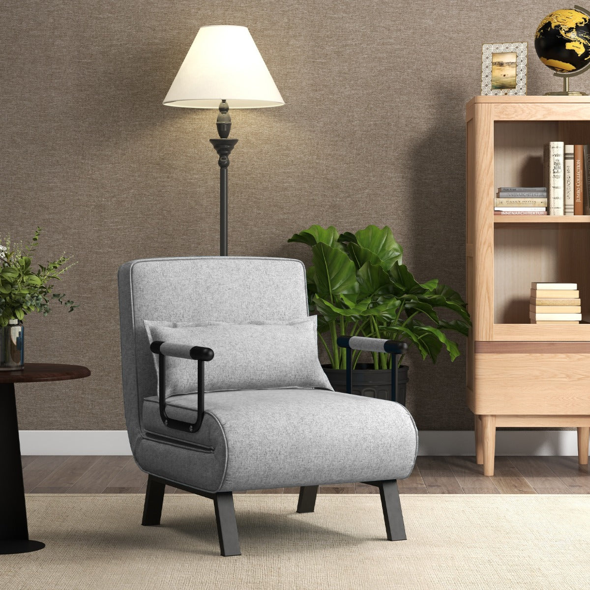 Fauteuil Convertible, Dossier Réglable en 6 Positions, Canapé Lit 1 Place, Fauteuil Confortable, Fauteuil Salon, Costway, 2