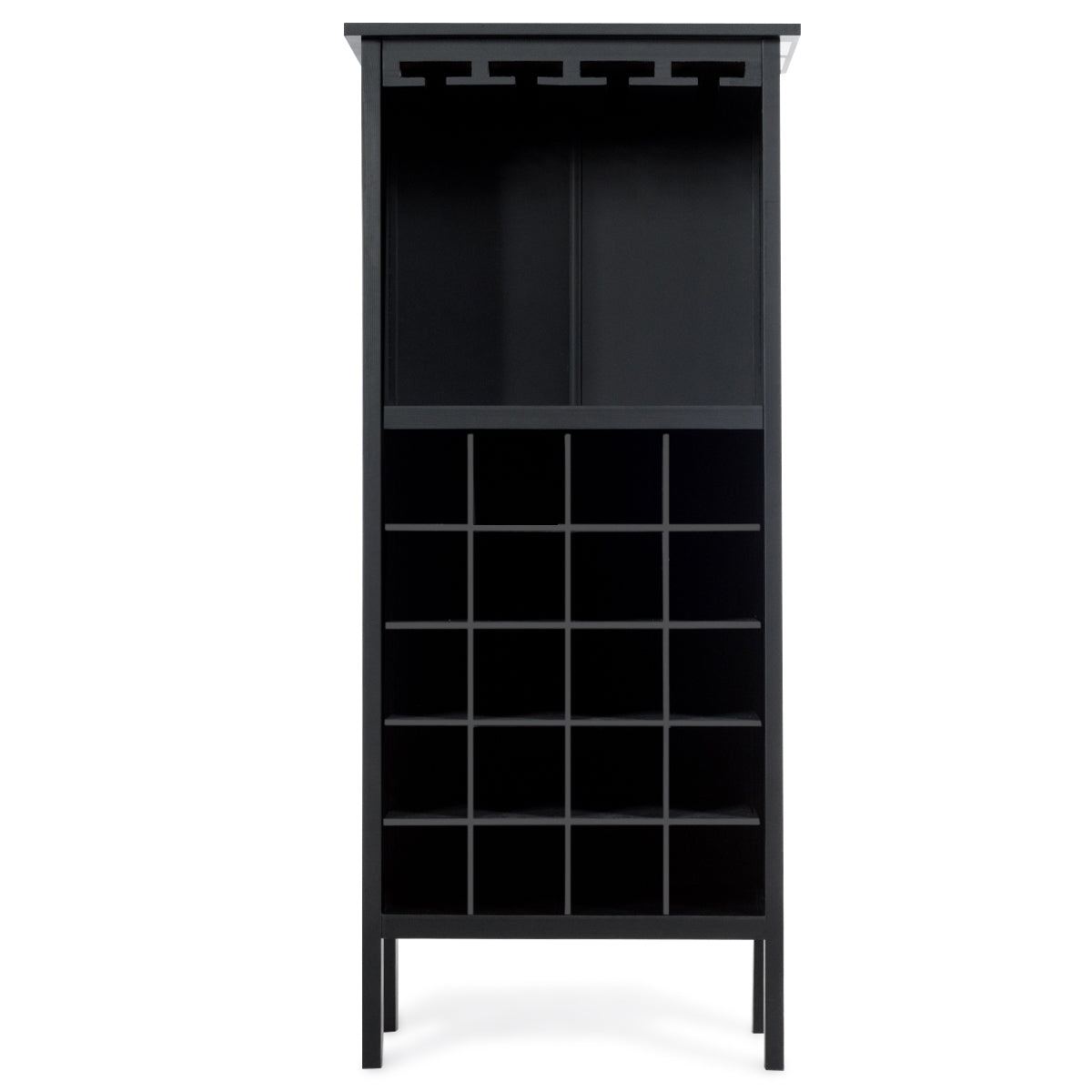 Casier a Bouteille, Porte Bouteille vin, Etagere a Vin, Support de Verre à Pied Capacité 20 Bouteilles, Noir, Costway, 7