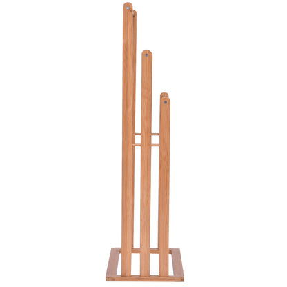 Porte Serviette Salle de Bain, Porte Serviette sur Pied, Porte Serviette Bois, Échelle pour serviettes 3 barres, Costway, 6