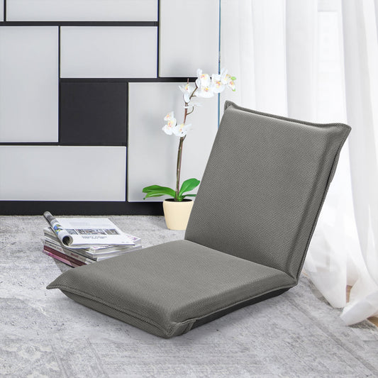 Chaise de Sol, Banquette Convertible, Pliable Tatami Inclinable en 6 Position, 44 x 54,5 x 53,5 CM, Gris, Costway, 2