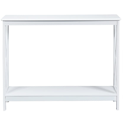 Console d'entrée, Petite Table, Petite Console Entrée, Table Console, Table de salon, Style Industriel, Blanc, Costway, 5