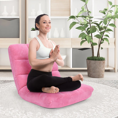 Chaise de Sol, Canapé Lit, Banquette Convertible, Canapé Lit Convertible, avec 14 Positions Réglables, Rose, Costway, 2