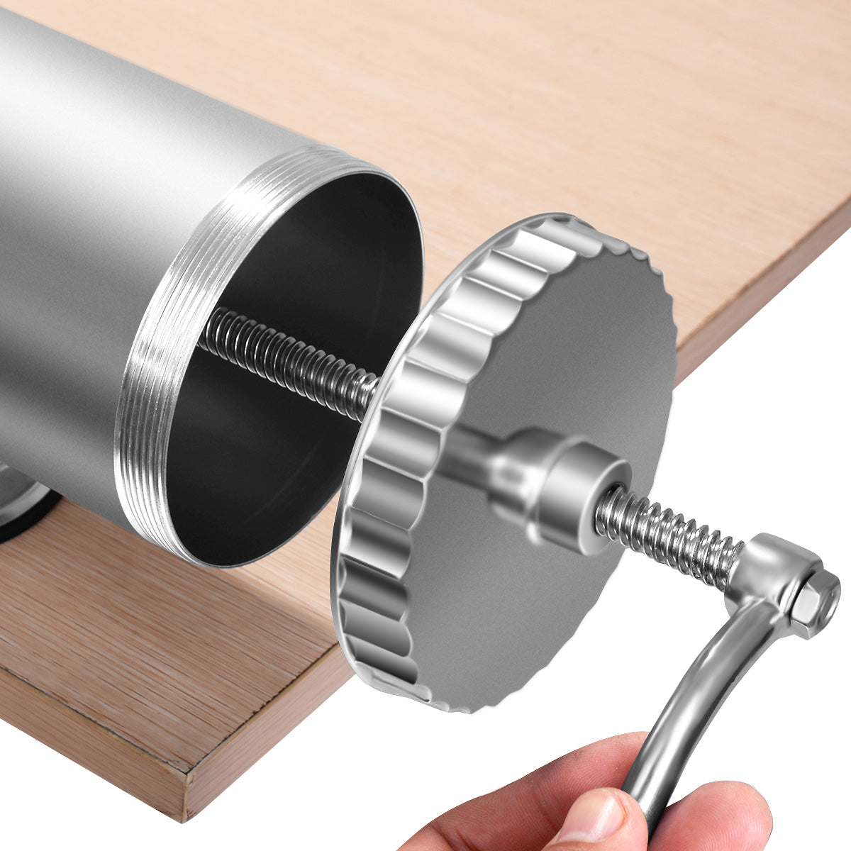 Poussoir à Saucisses, Remplissage de Saucisses 3L en Alliage d'Aluminium inoxydable et avec 3 Tubes, Costway, 5