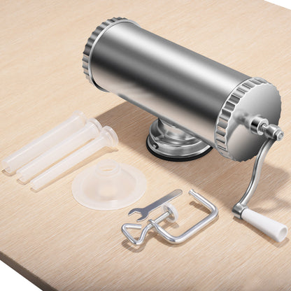 Poussoir à Saucisses, Remplissage de Saucisses 3L en Alliage d'Aluminium inoxydable et avec 3 Tubes, Costway, 6