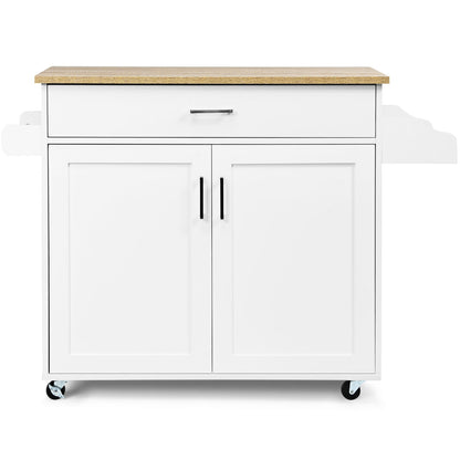 Desserte a Roulette, Chariot de Rangement, Ilot de Cuisine, Desserte de Cuisine, Desserte micro onde, Blanc, Costway, 3