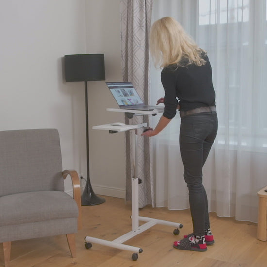 Tatkraft Bianca - Table Ergonomique pour Ordinateur Portable avec Support de Souris