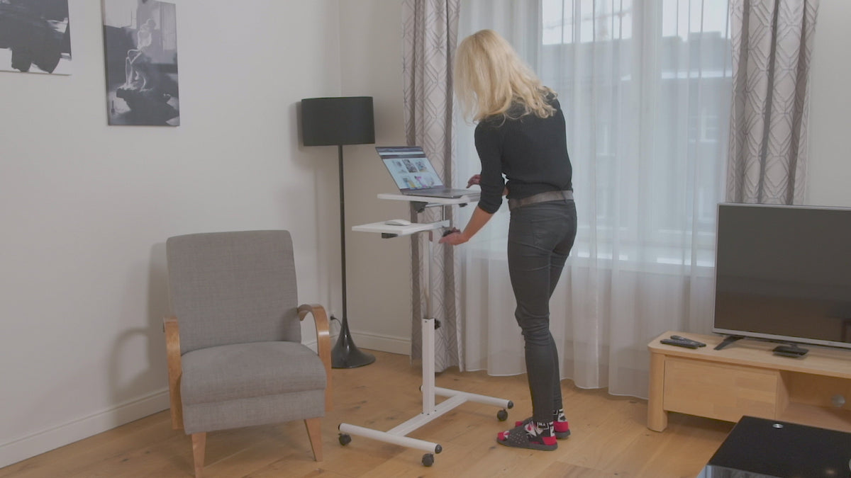 Tatkraft Bianca - Table Ergonomique pour Ordinateur Portable avec Support de Souris