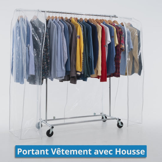 Penderie Tissu, avec Roulettes, Armoire Tissu, Portant Vêtement Solide, 100 kg Capacité, avec Housse, Tatkraft Drogo & Big, v
