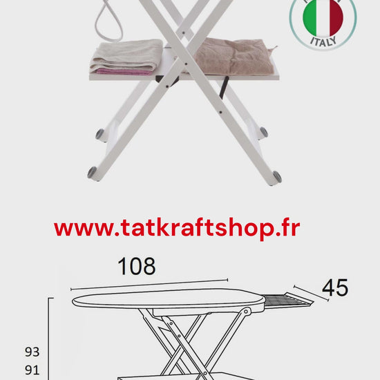 Table à Repasser, Planche à repasser, Réglable, avec Roulettes, ARIT STIROCOMODO, Couleur Blanc_video_s