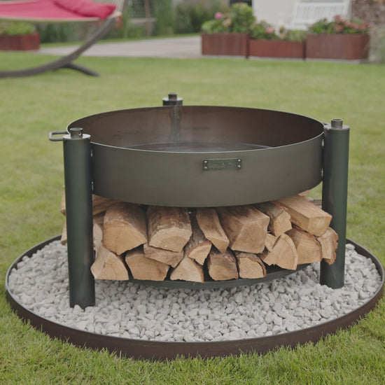 Braséro de jardin avec grille multifonctionnel «MONTANA X» de la grille 60 cm, Cook King, video
