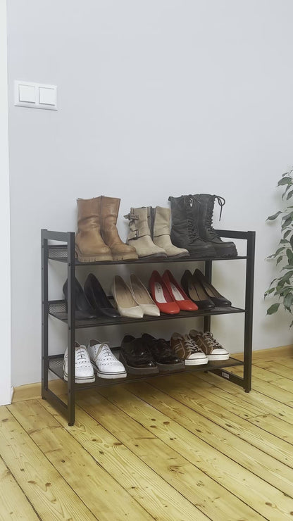 Meuble Shaussure, Meuble à Chaussures, Etagere a chaussure, Étagère à chaussures, 3 niveaux, Tatkraft Willis, v