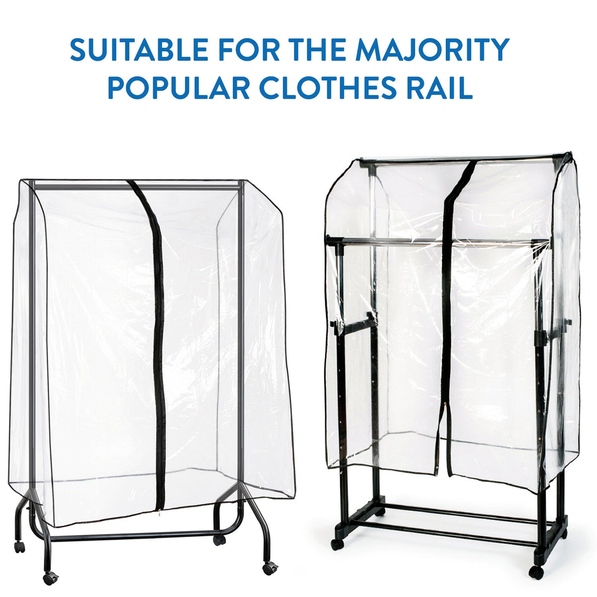 Housse de Protection Universelle pour Portant à Vêtements Penderie, Transparente, L90 cm, Tatkraft Smart Cover, 3