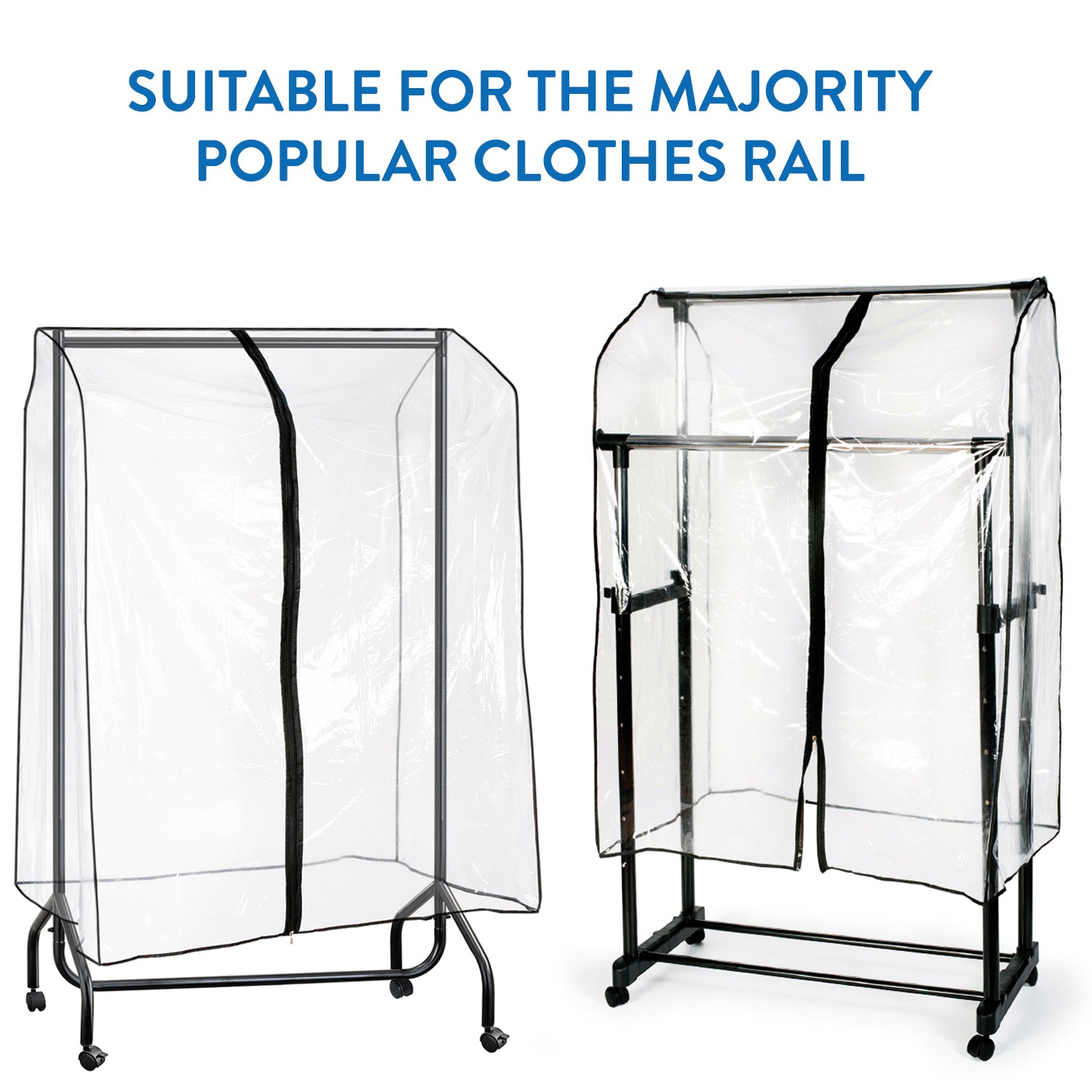 Housse de Protection Universelle pour Portant à Vêtements Penderie, Transparente, L90 cm, Tatkraft Smart Cover, 3