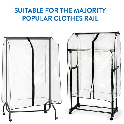 Housse de Protection Universelle pour Portant à Vêtements Penderie, Transparente, L90 cm, Tatkraft Smart Cover, 3