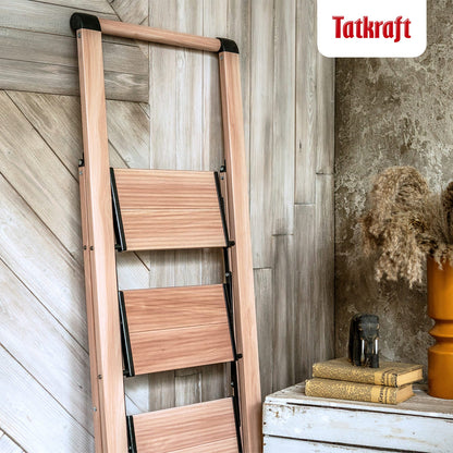 Tatkraft Up - Escabeau Domestique en Aluminium Pliant Ultra Léger, Escabeau compact, plié seulement 4,5 cm