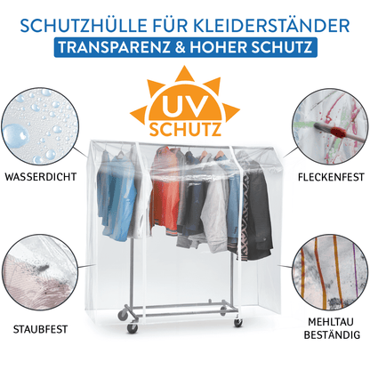 Housse Portant Vetement, Housse pour Portant Vetement, Plastique Waterproof Transparent, L 120 cm, Tatkraft Protector, 2