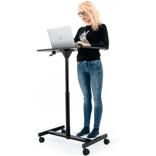 Bureau pour ordinateur portable, poste de travail mobile pneumatique, hauteur réglable de 74 à 115 cm, Tatkraft Focus