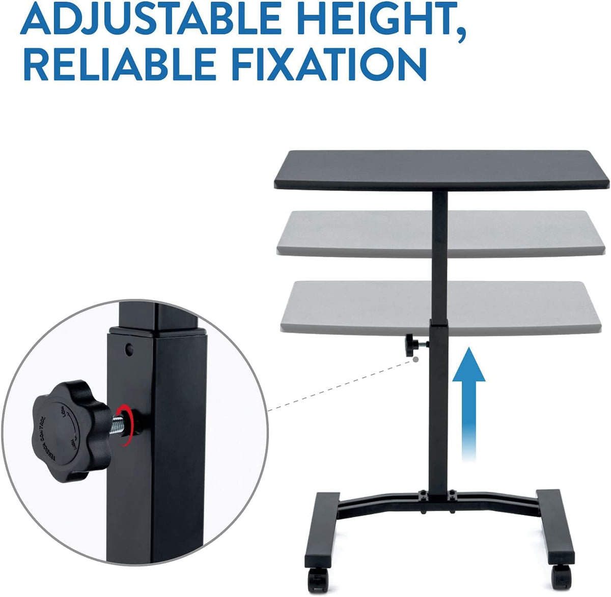 La table est réglable en hauteur, une serrure fiable, Tatkraft Dream