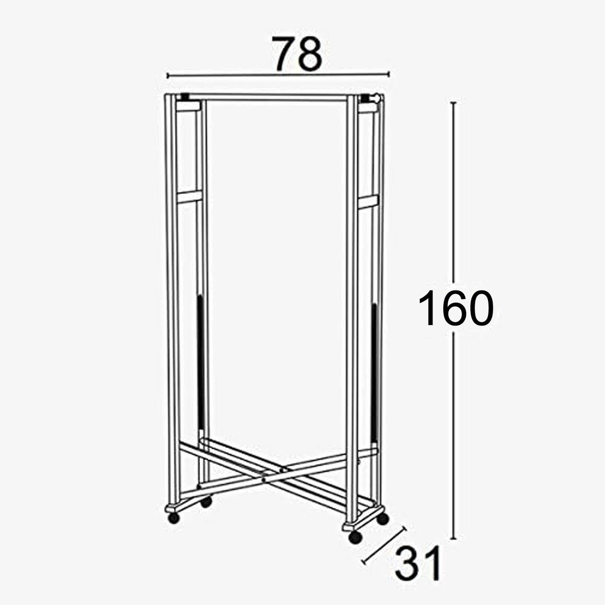 Portant GIULIUS Pliable Bois, Cerise, 31 x 78 x 160 cm, ARIT, 2