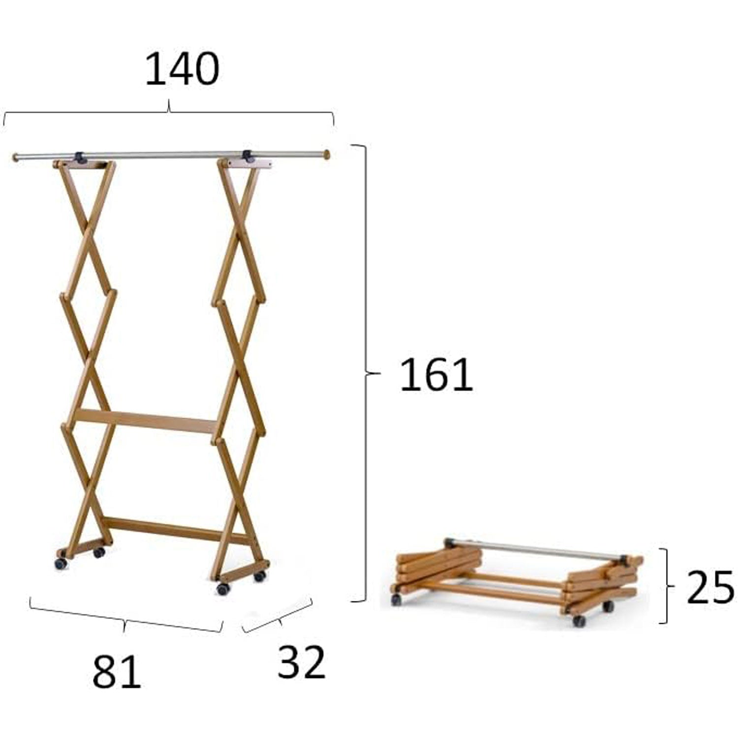 Porte-manteau FELIX, Bois - Fermeté - Extensible - Finition Cerise « Ar-It le cœur du bois », ARIT, 4