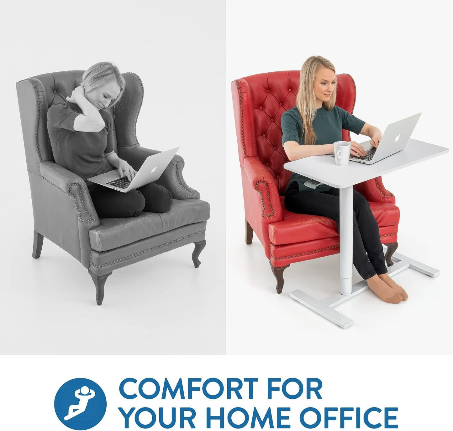 Tatkraft Relax - Table d'ordinateur, table de lit, ajustable, pour une utilisation polyvalente dans votre maison ou bureau