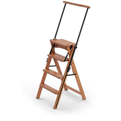 Escabeau transformable et pliable avec système de sécurité, couleur cerise
