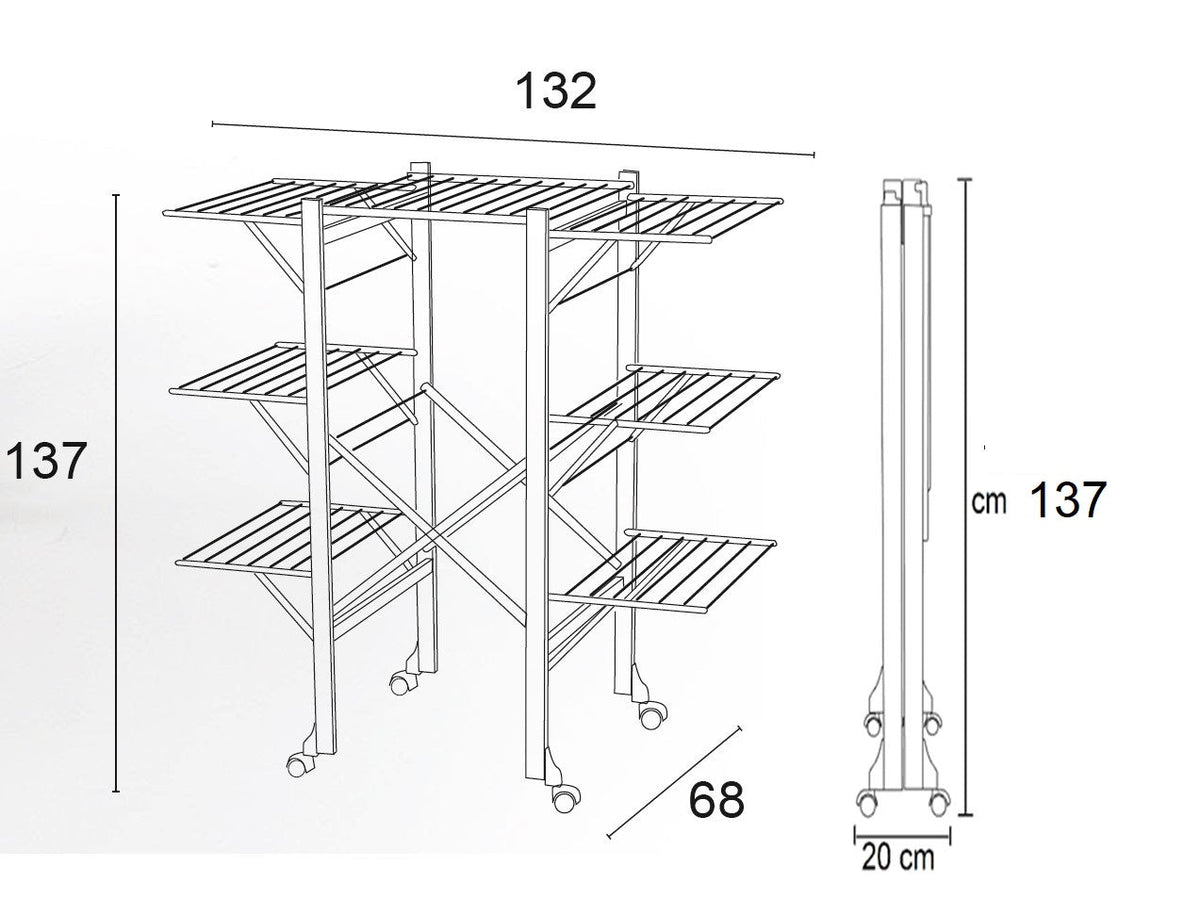 Étendoir à Linge Professionnel, Etendoir Solide, Tancarville Bois, ARREDAMENTI AQUILONE dimensions