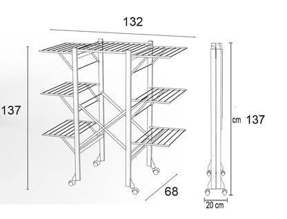 Étendoir à Linge Professionnel, Etendoir Solide, Tancarville Bois, ARREDAMENTI AQUILONE dimensions