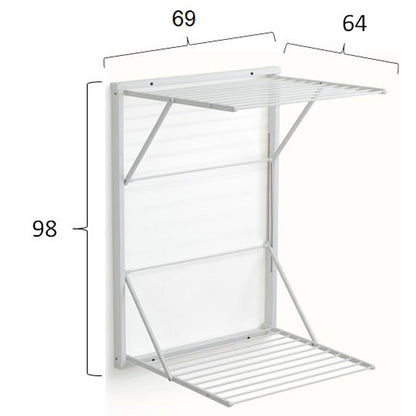 ARIT - KORAL Étendoir à Linge Mural, fil à linge de 13 mètres, Etendoir Mural, Sechoir Mural, blanche, 4