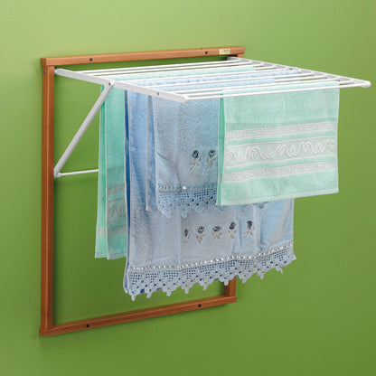 ARIT - KLEDY Étendoir à linge mural, 6,5 mètres d'étendoir à linge, Etendoir Mural, Sechoir Mural, cerise, 2