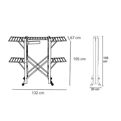 Tancarville Bois, Étendoir à Linge Bois, Étendoir à Linge Pliable, Sèchoir à Linge Professionnel, Étendoir à Linge XXL, Colombo, 2