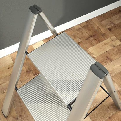 Escalier domestique, 2 marches, marches larges et antidérapantes, capacité de charge jusqu'à 150 kg