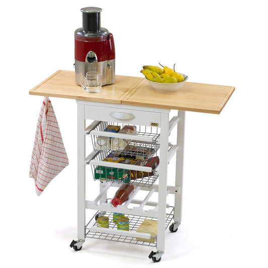 Chariot de cuisine GASTONE, Desserte Cuisine, Desserte a Roulette, Desserte Bois(da 50 a 100 cm), bianco laccato, Arit, 1