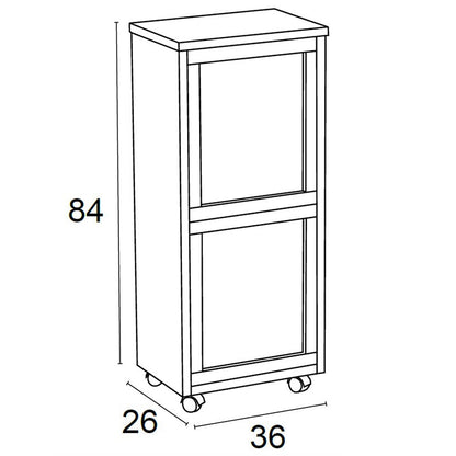 Rangement Madeira 2, Meuble Poubelle, Desserte Poubelle, Desserte Cuisine, 2 poubelles amovibles de 12 l, blanche, Arit, 5