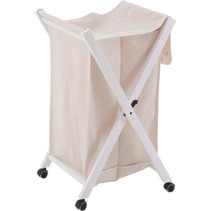 BANNY Accessoires de Salle de Bains, Panier à Linge Pliable, Panier Linge Bois, Couleur blanche, ARIT, 1