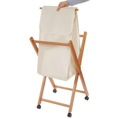BANNY Accessoires de Salle de Bains, Panier à Linge Pliable, Panier Linge Bois, Couleur cerise, ARIT, 3