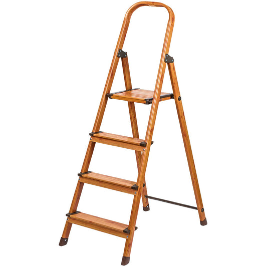 Escabeau 4 marches, pliable,  antidérapantes avec garde-corps, design scandinave, Tatkraft Upgrade 4