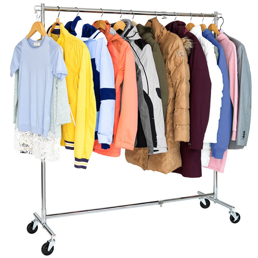 Portant Vêtement Solide, Extensible, Hauteur ajustable, Penderie sur Roulette, Portant, Tatkraft Urban, 1