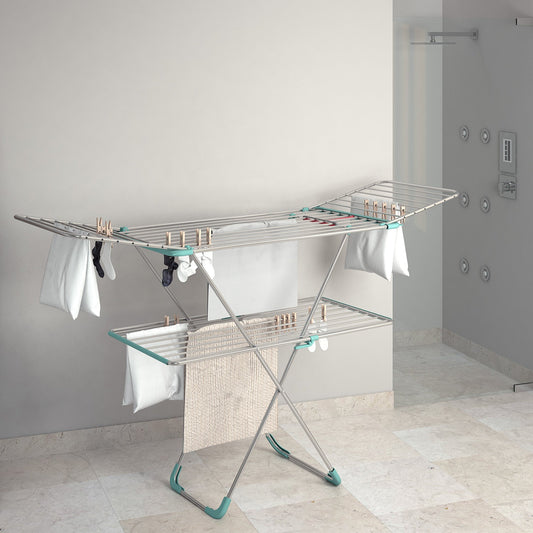 Colombo Double, Grand Étendoir à Linge, Étendoir à Linge Pliable, Étendoir à Linge XXL