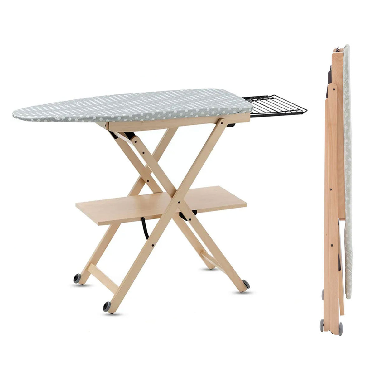Table à Repasser, Planche à repasser, hauteur réglable, Couleur Naturelle, ARIT STIROCOMODO, Fabriqué en Italie, 2