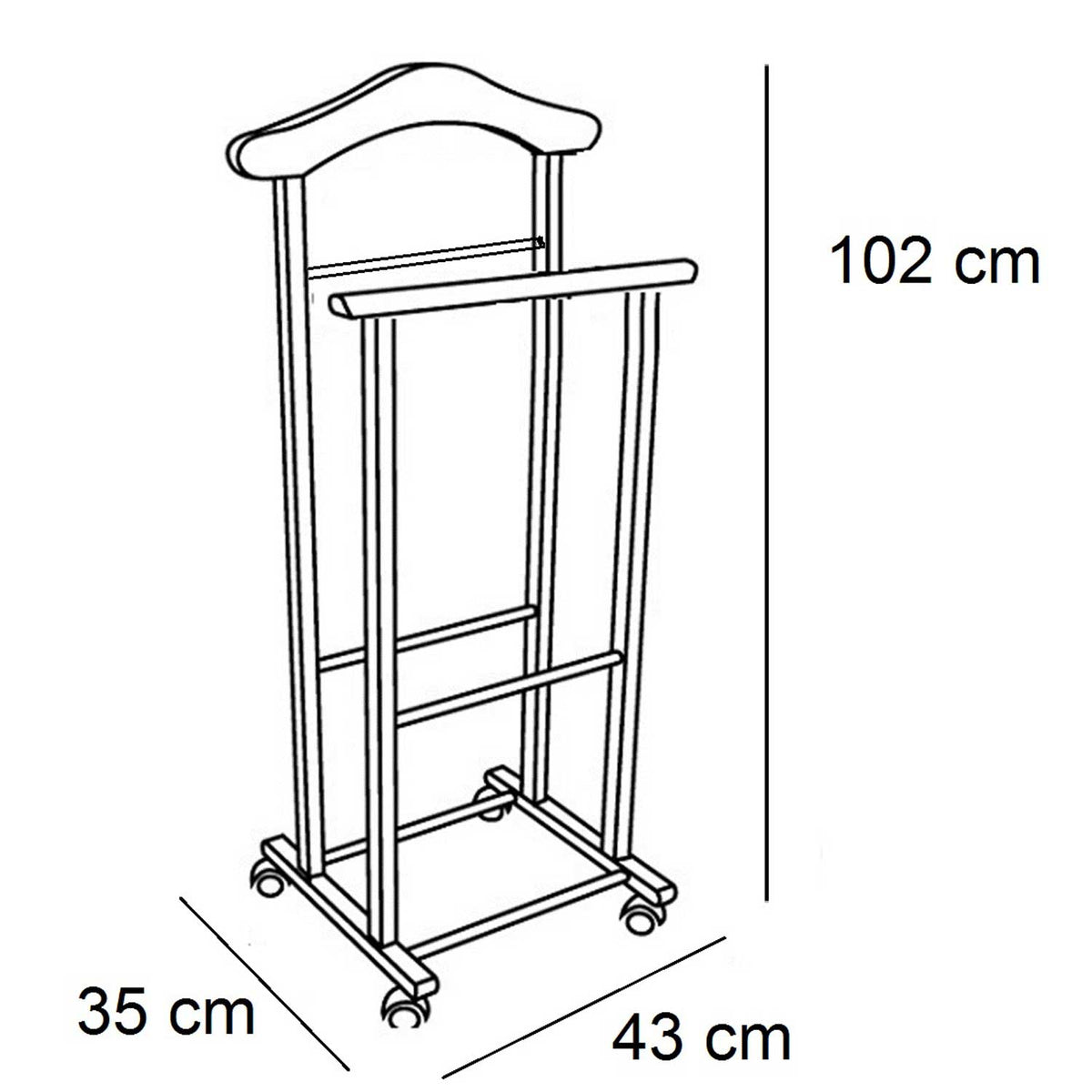 Valet de Chambre, sur Roulettes, Valet de Nuit, Porte-Vêtements, Valet Vetement, ARIT ATRI, 5